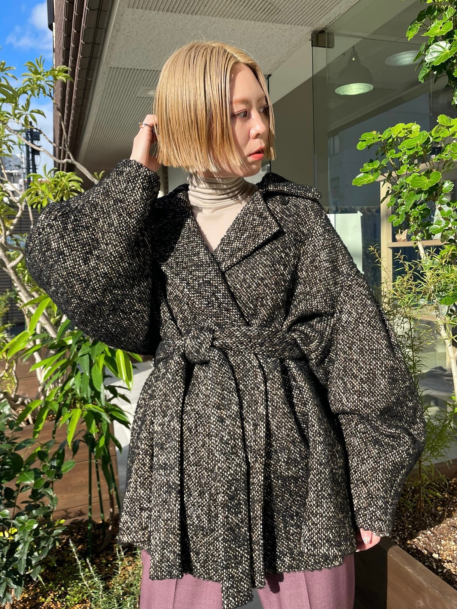 新品タグ付】CLANE クラネ MIX LOOP TWEED BOX COAT - その他