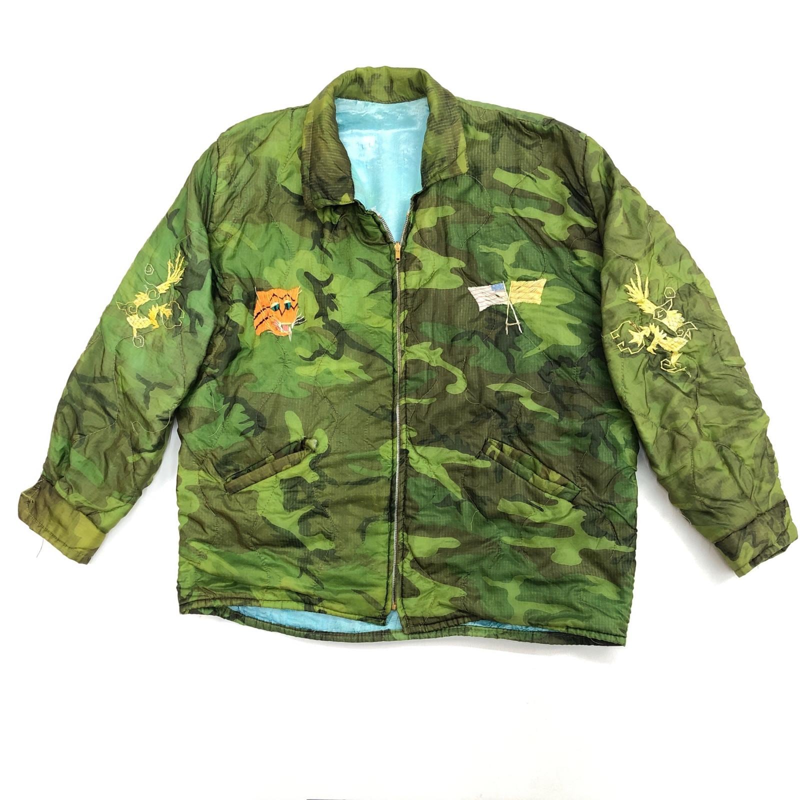 60s〜70s　カモフラ柄ベトジャン スーベニアジャケット 60-70年代 ベトジャン ウッドランドカモ カモ
