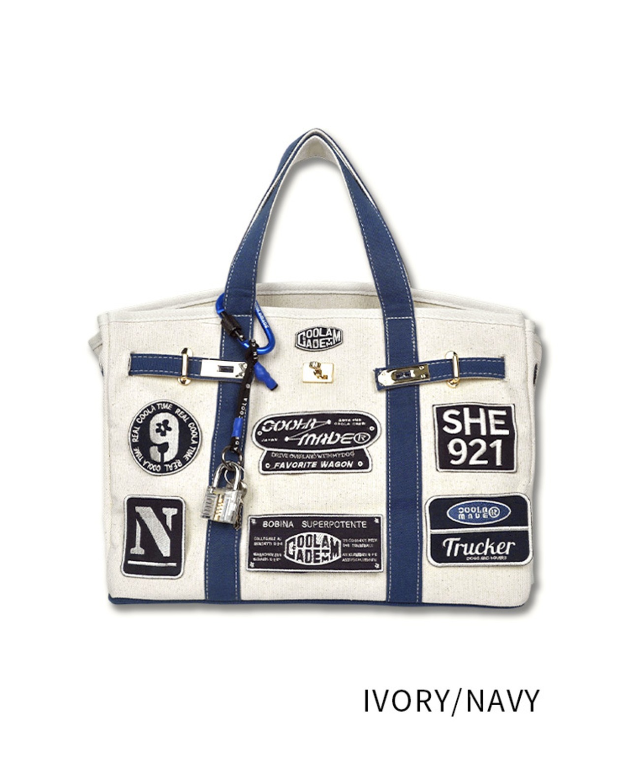 -数量限定-【直営限定ITEM】TYPE-B バイカラーワッペンターンロックハンドバッグ　CQ-49510H