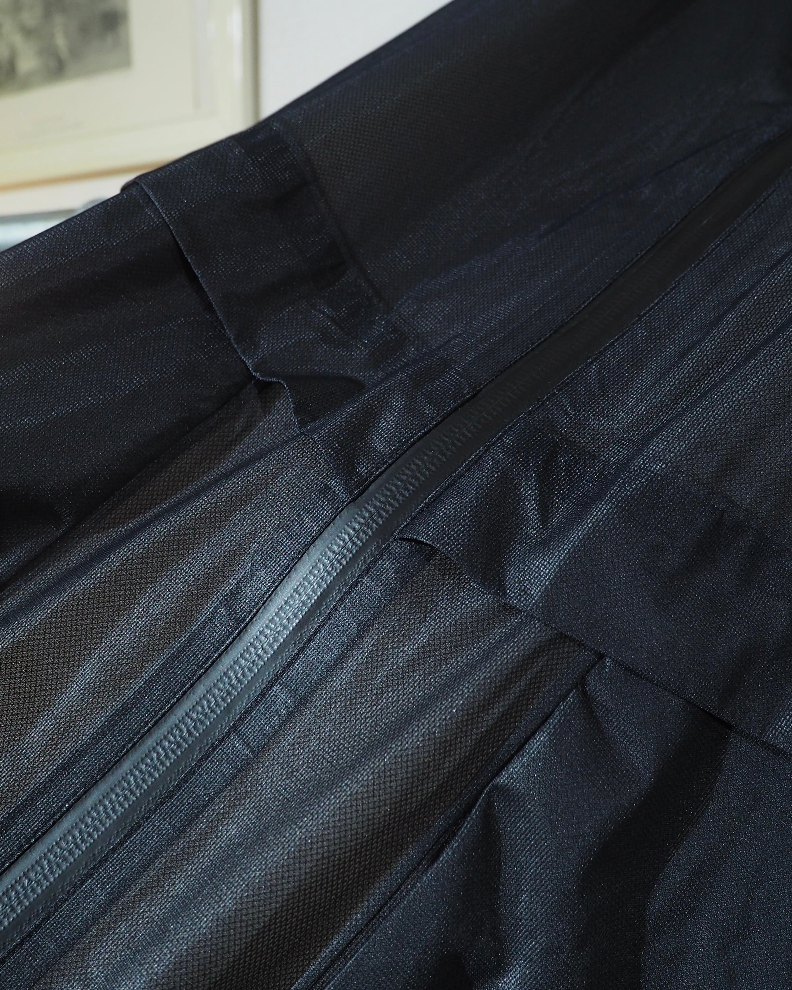 "Y-3(Yohji Yamamoto)" Black sheer Waterproof Nylon Tech Full zip jacket