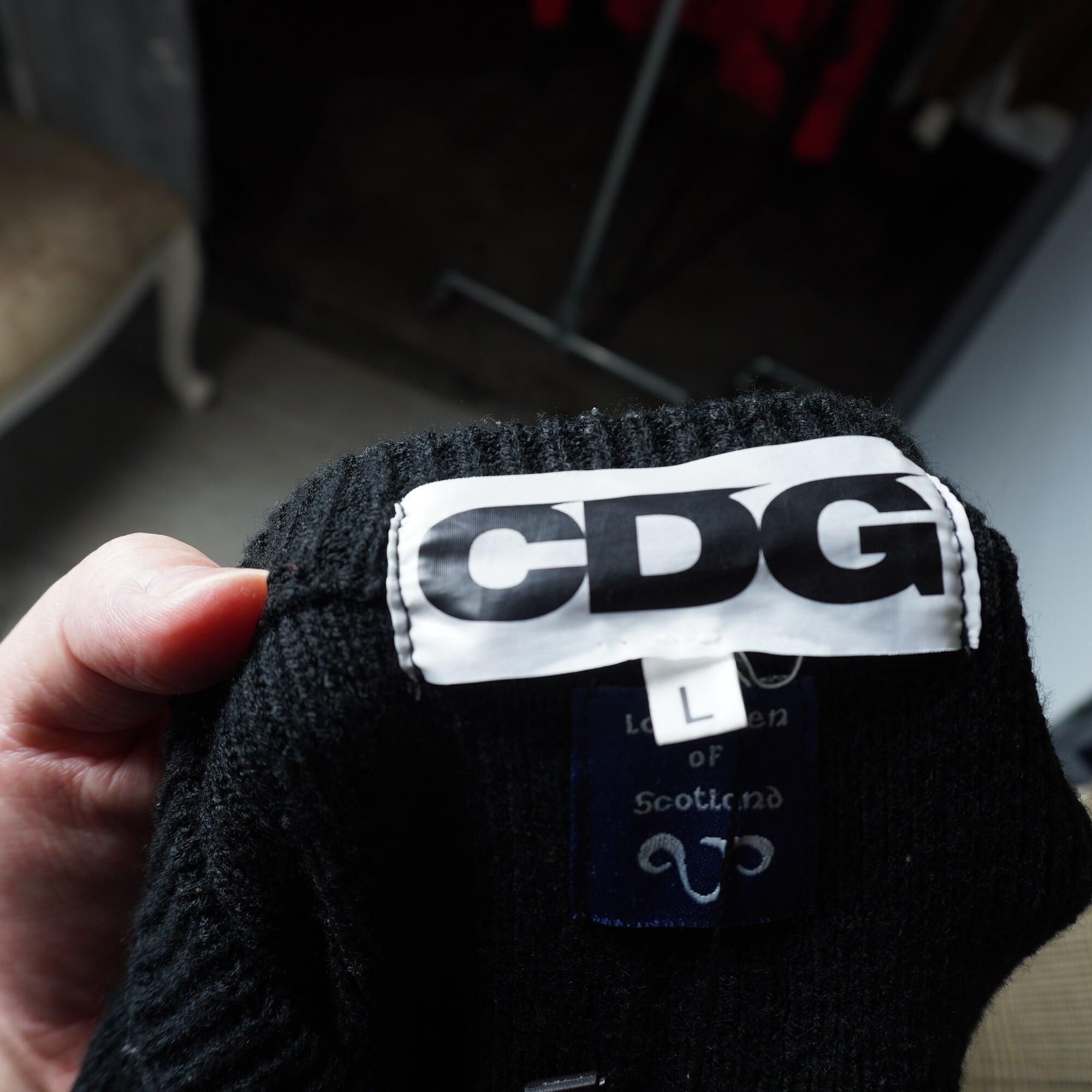 COMME des GARÇONS】コムデギャルソン CDG ロゴニット Black COMME des GARÇONS】コムデギャルソン CDG ロゴニット Black