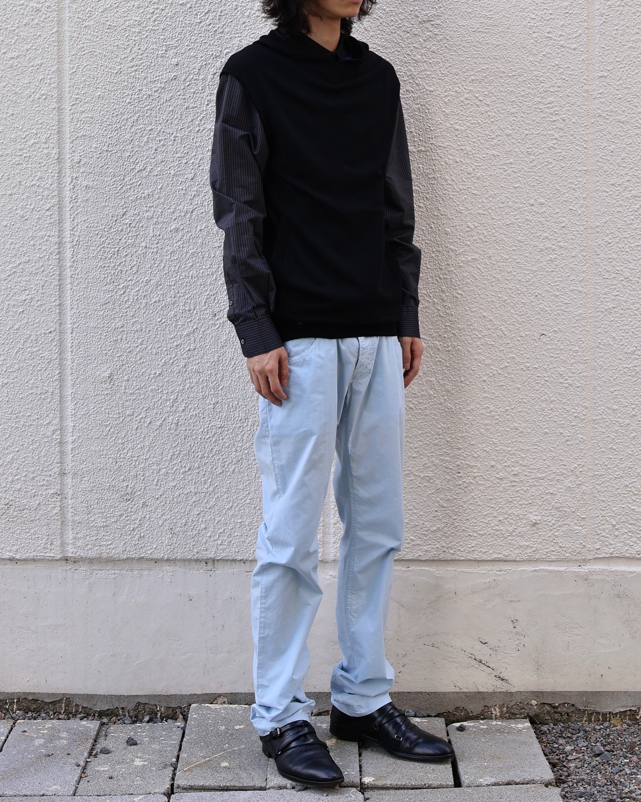 【ALEXANDER WANG】no sleeve knit hoodie