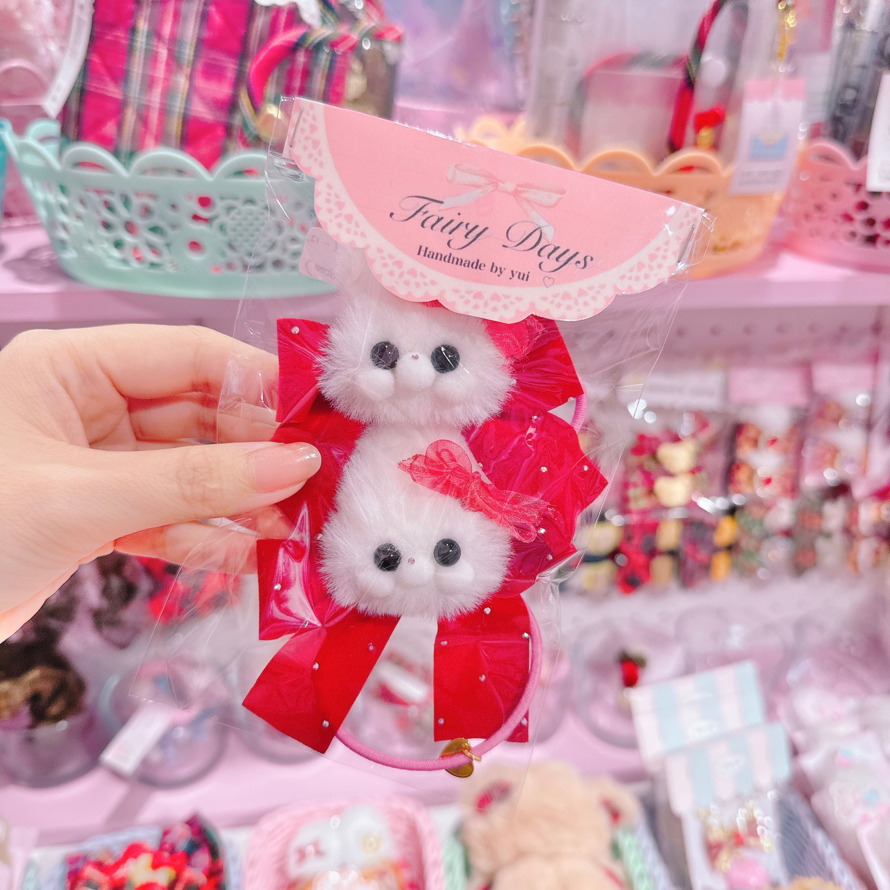 【G6】41-12モグモグちゃんベロアツインヘアクリップ