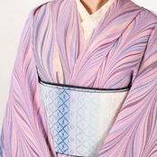 「お砂糖とすみれの花びら」大矢羽柄❤︎〜セオアルファ楊柳〜浴衣・夏着物・単衣