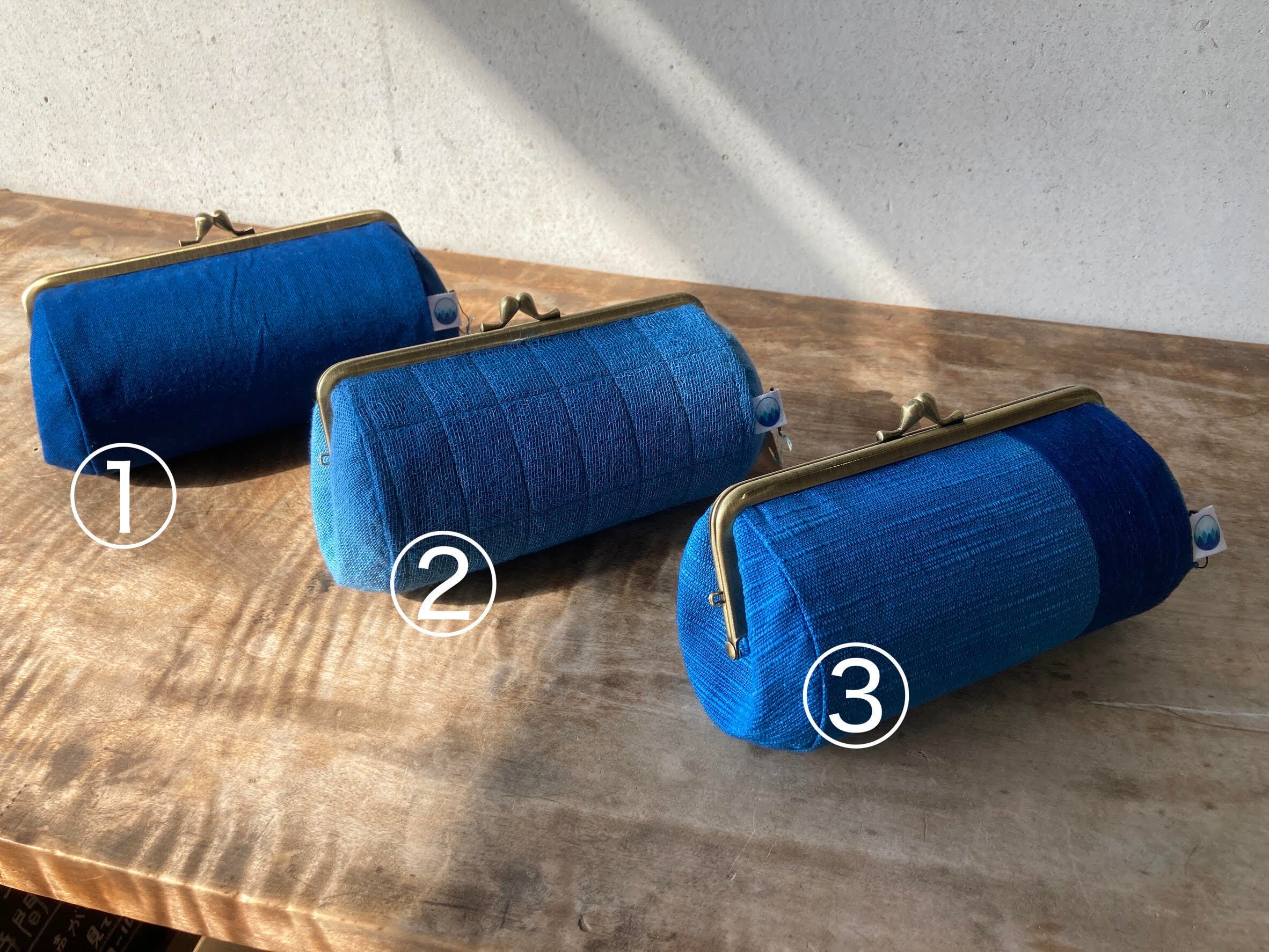 藍染 がまぐちポーチ | 藍染工房ちずぶるー / Japanese Indigo Blue