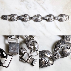 vintage DENMARK silver fish & star design bracelet