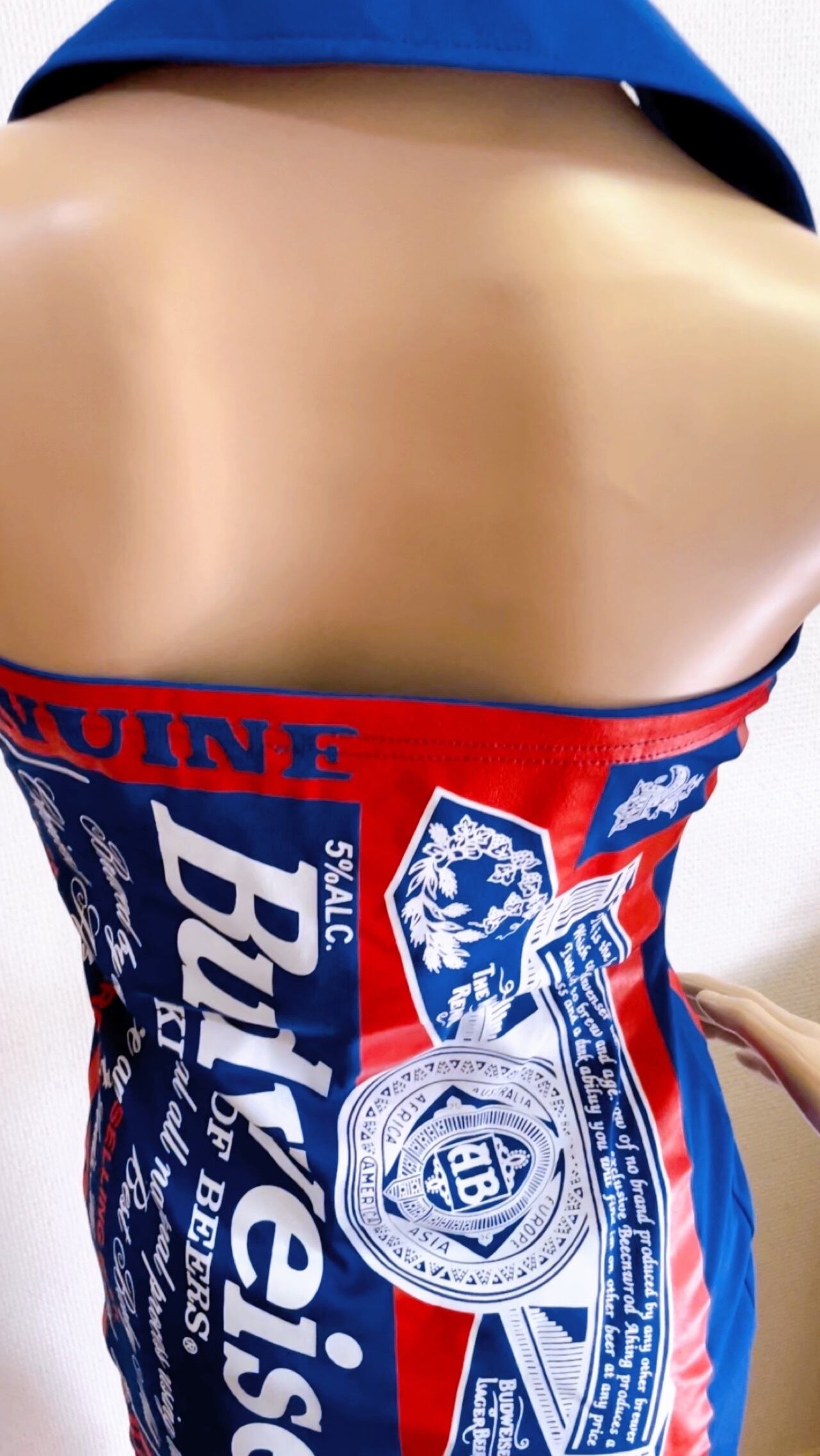 春の必需品★ホルターネックバブルミニワンピース 納期2～3週間】バドワイザーホルターネック ブルー/20着セット1