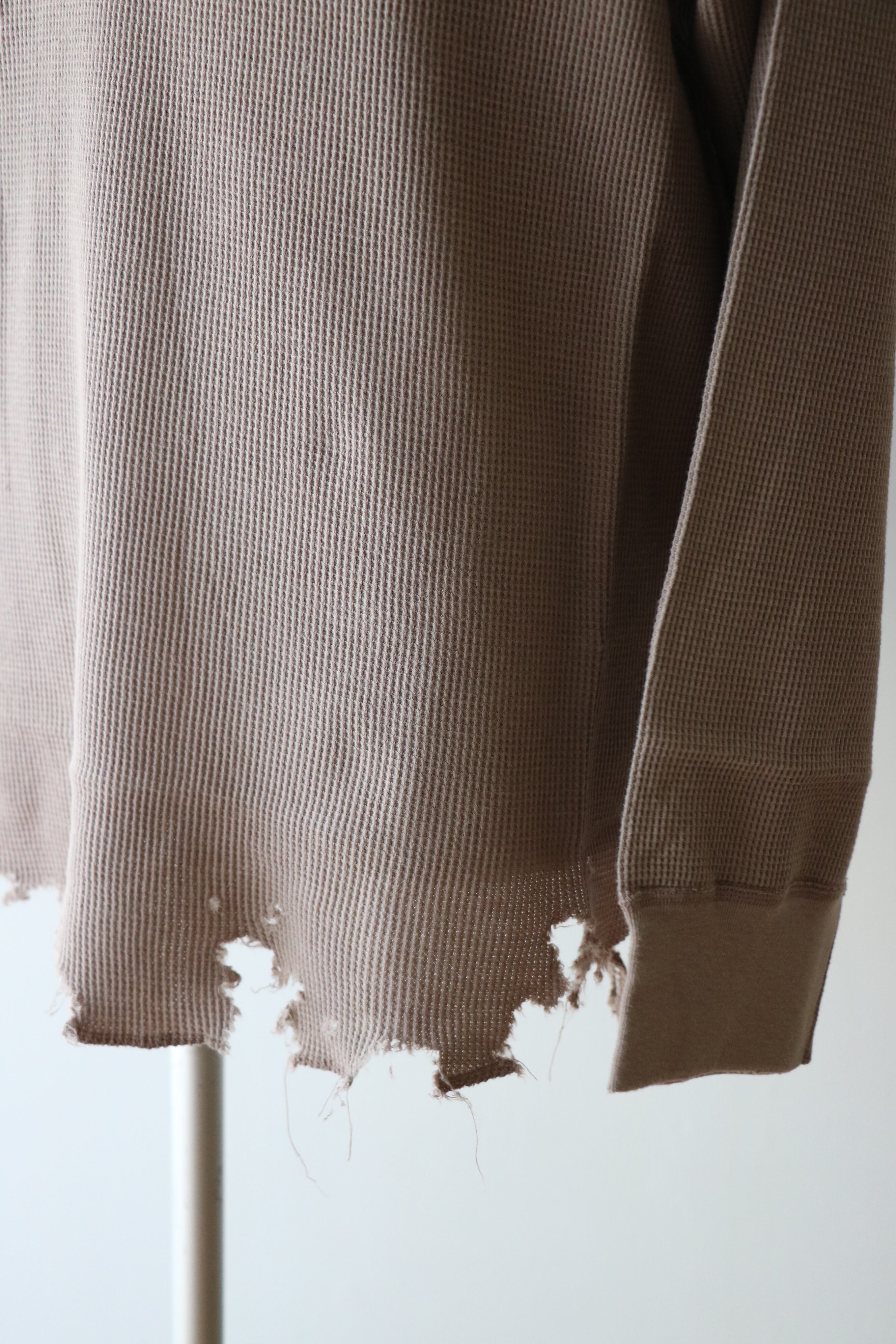 Ancellm - DAMAGE WAFFLE CREW LS - / ANC-STD-CT02 / アンセルム