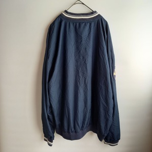 リーボック　Vネック　ナイロンプルオーバー　ネイビー　L