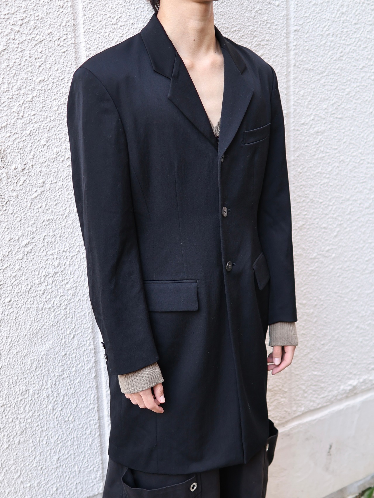 【tricot comme des garçons】minimal single long tailored jacket