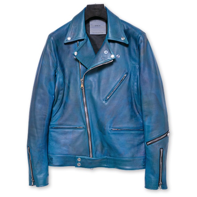 【予約商品】【STRUM　ストラム　RIDERS JACKET　ライダースジャケット】SPEEDER/ハイブリッドタンニン鞣しカーフスキン燃焼製品染め/ダブルライダース【送料無料】【2027年3月～4月頃お届け予定】