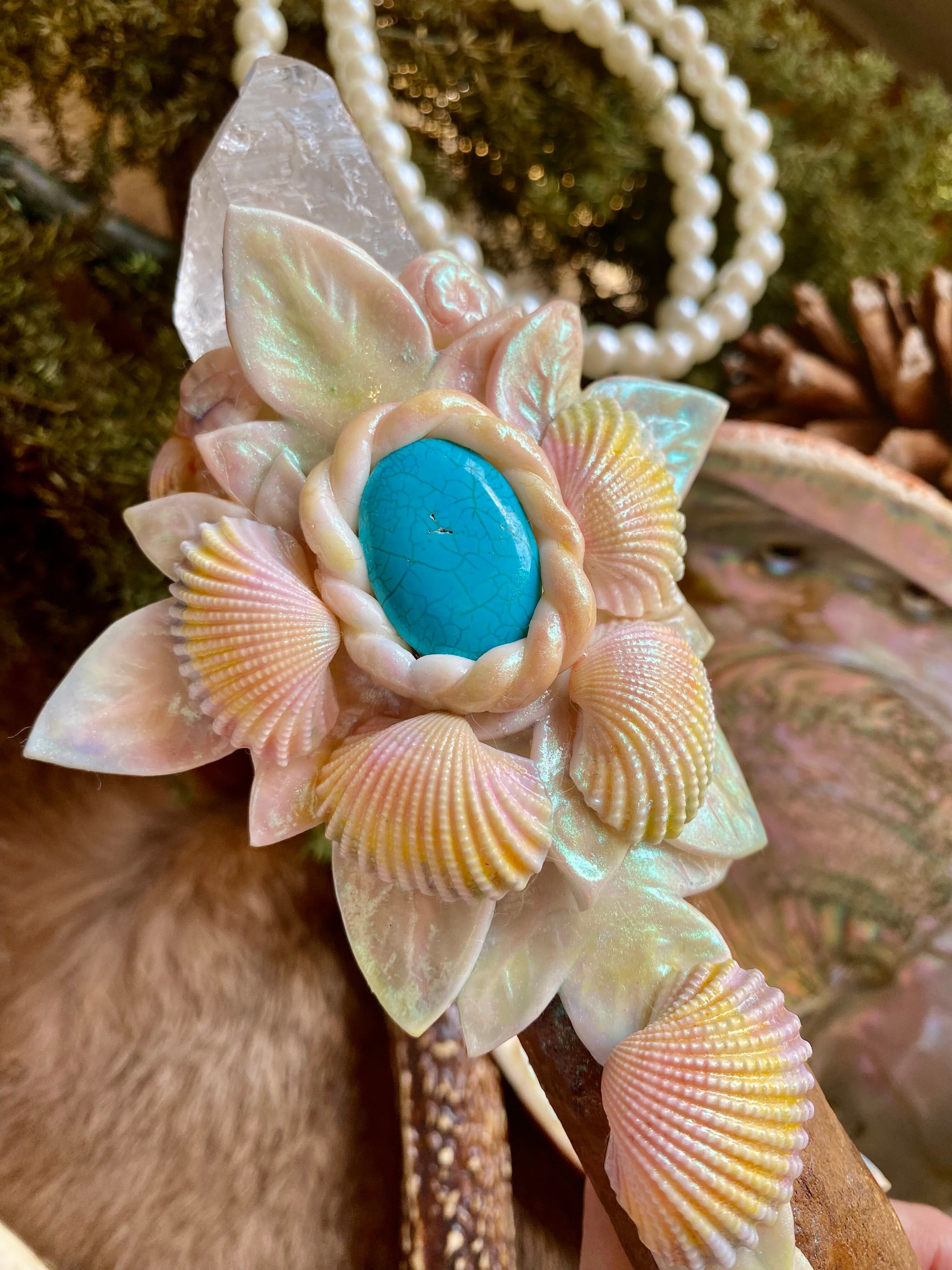 人魚姫のワンド☆ アマゾナイトを嵌め込んだクリスタル