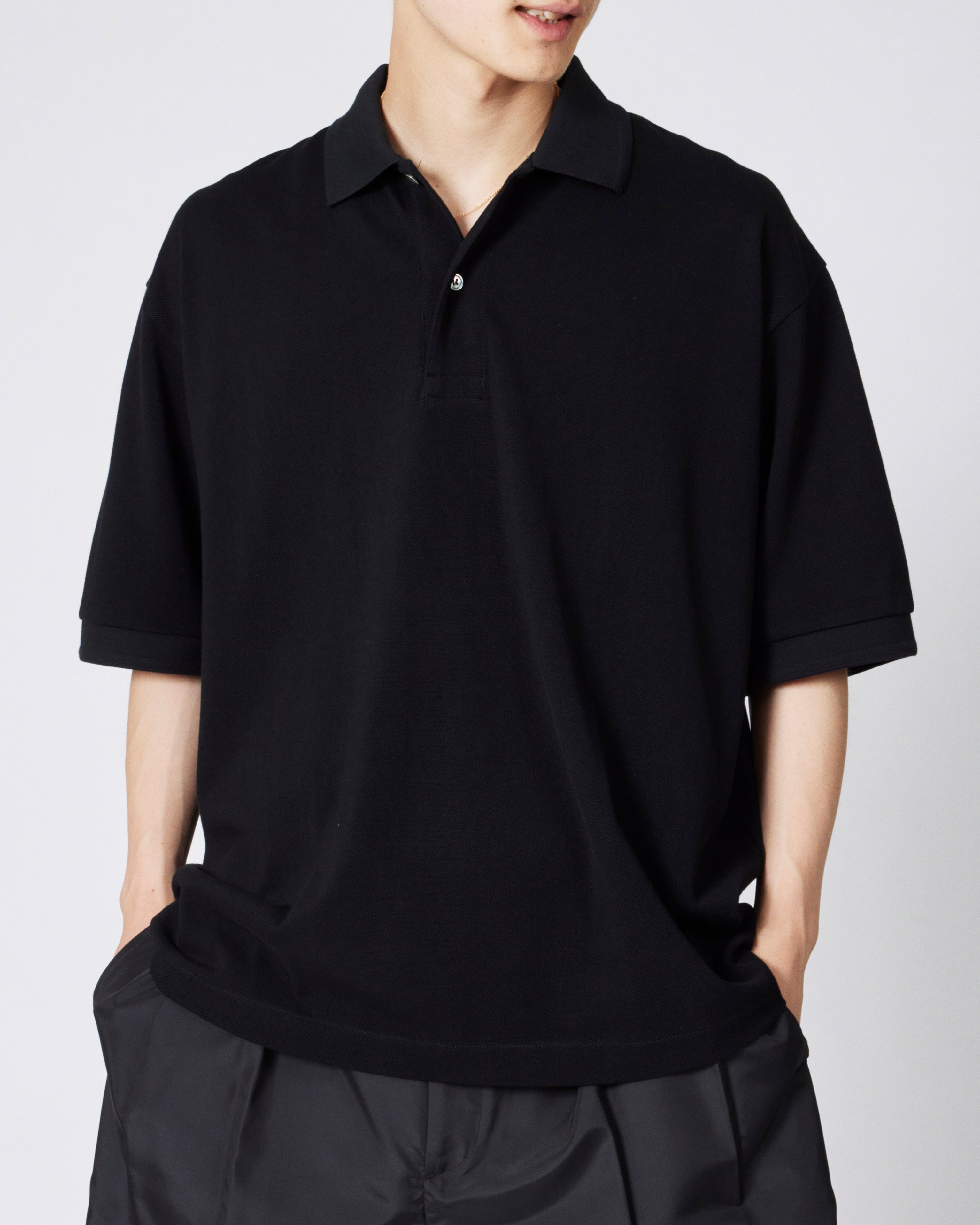 everyone piquet polo shirt (BLACK) | everyone