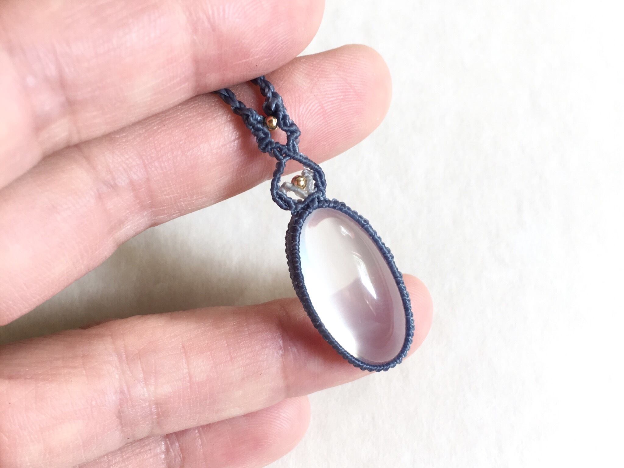 K2ムーンクォーツ macrame necklace