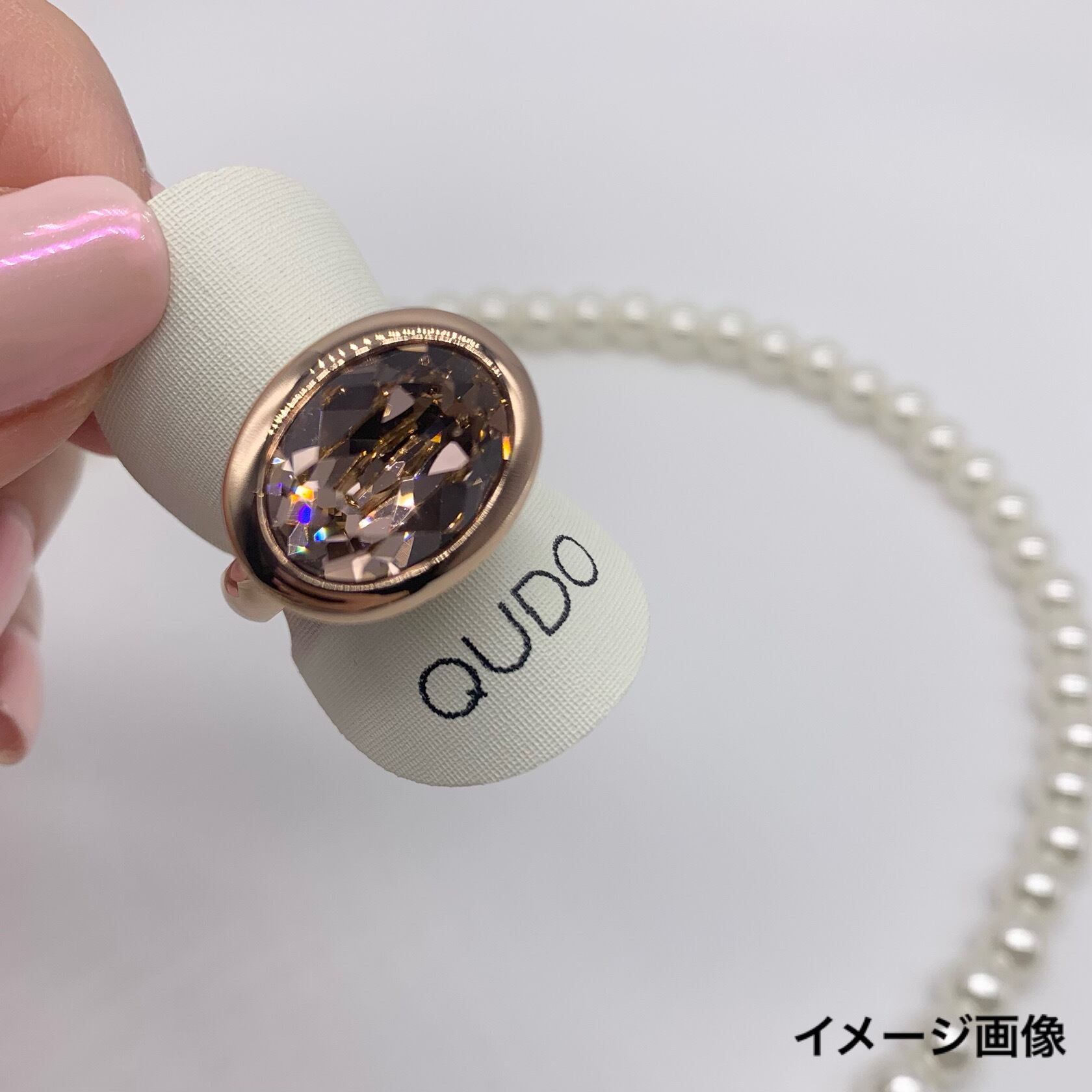 大幅値下げ　QUDO セットアップリング　11号　ローズゴールド　美品ストッパーリングのゴム替えも