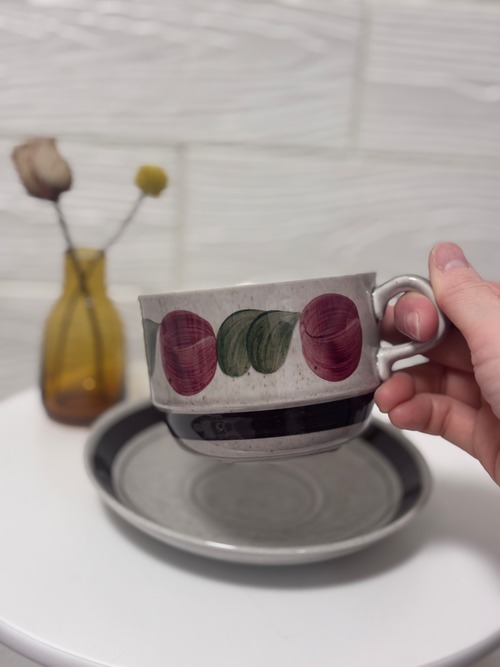 【Vintage】Rörstrand (ﾛｰﾙｽﾄﾗﾝﾄﾞ)/Birgitta(ﾋﾞﾙｷﾞｯﾀ) Cup & Saucer / Sweden