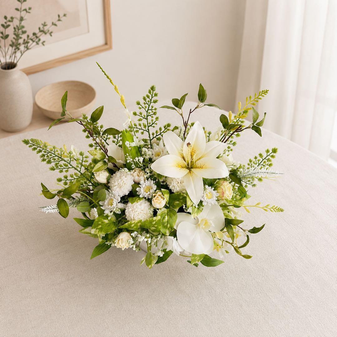 光触媒 お供え花 仏花 百合 枯れないお供えアレンジ 水替え不要 初盆 お盆 光触媒 お供え花 仏花 百合 枯れないお供えアレンジ 水替え不要 初盆