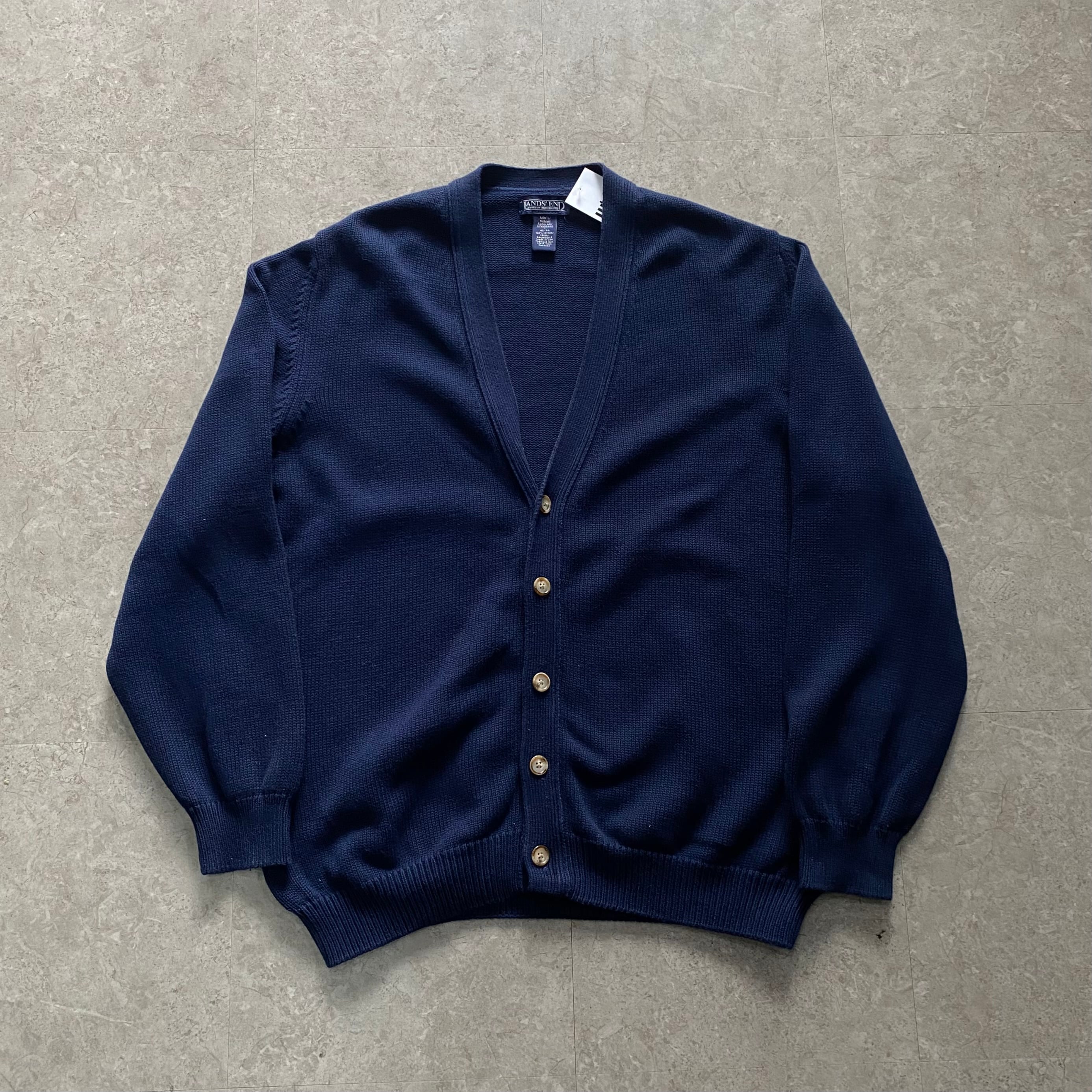 90s LAND'S END cotton knit cardigan【仙台店】