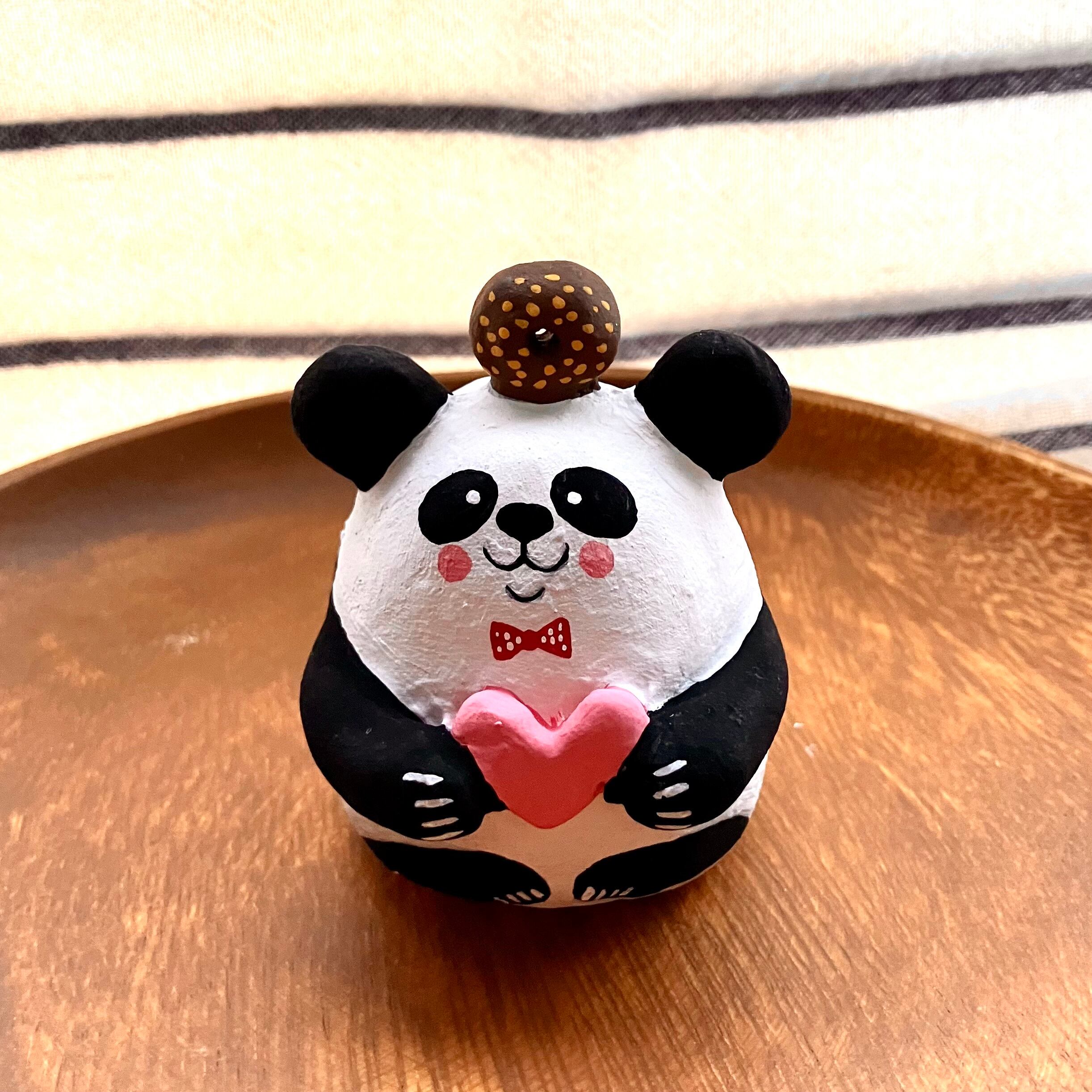 miruruupope 作家物　フロッピーパンダ　ねんねパンダ LOVE❤︎動物張り子シリーズ•パンダ | シッポ堂