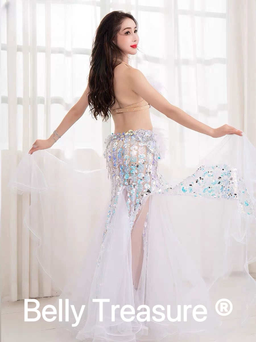 翌日発送可能商品】ベリーダンス舞台衣装 ホワイト WZY2997 翌日発送可能商品】ベリーダンス舞台衣装 ホワイト WZY2997