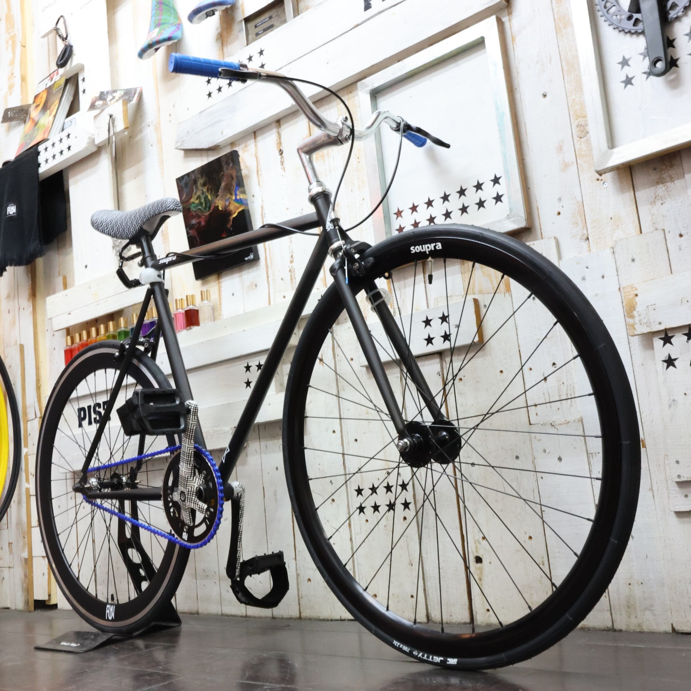 FUN 700C SOUPRA クロモリ マットブラック ピストバイク シングル  