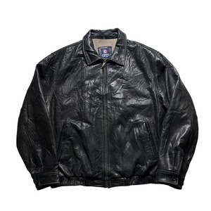 vintage CHAPS black leather drizzler jacket