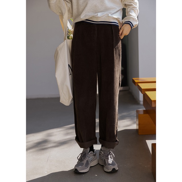 Suede Wide Leg Slacks <2colors>