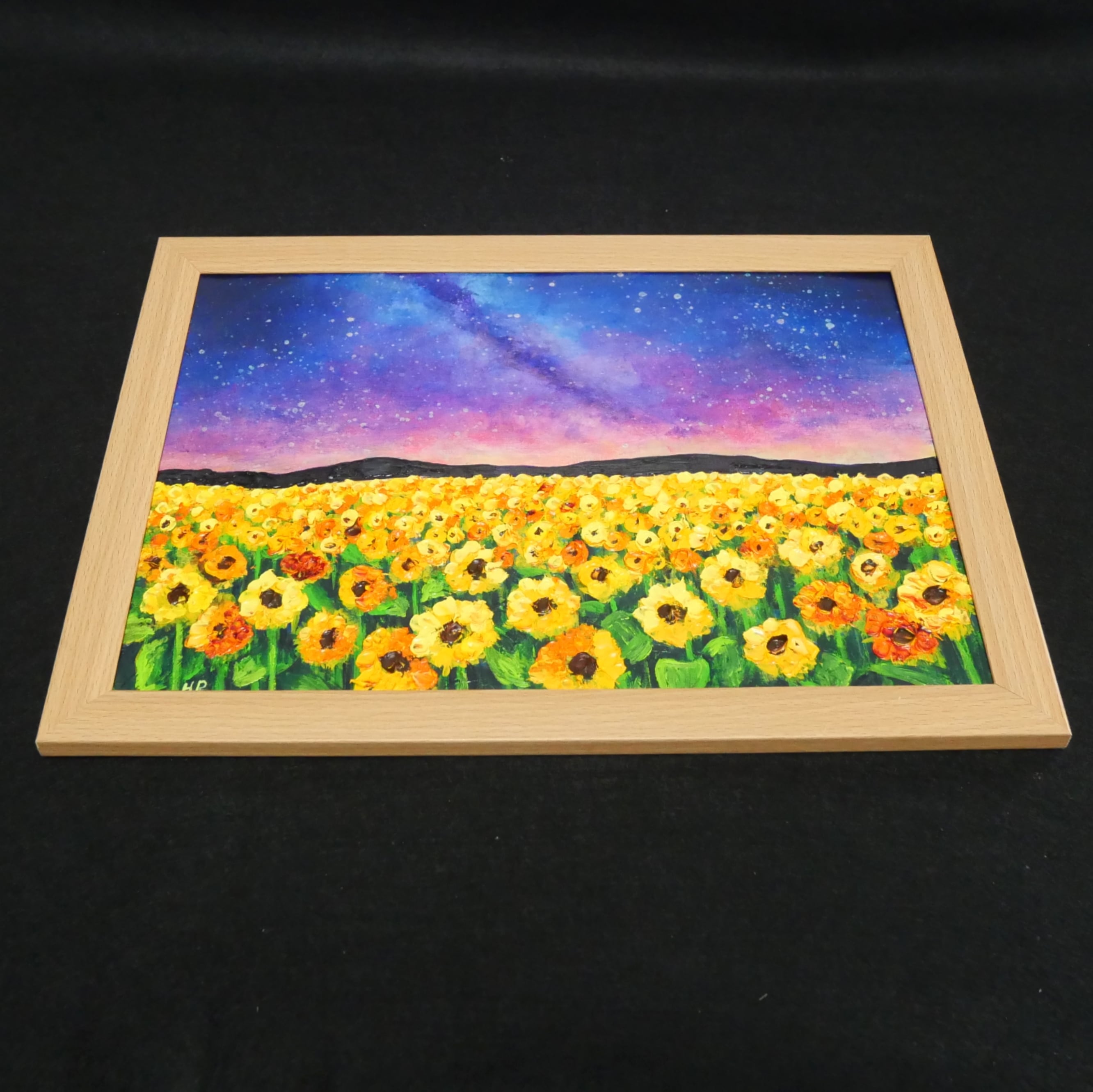 油絵 油彩 油彩画 絵 絵画【星空の向日葵畑】 | HIROSHI1990 油絵 油彩 油彩画 絵 絵画【星空の向日葵畑】 | HIROSHI1990