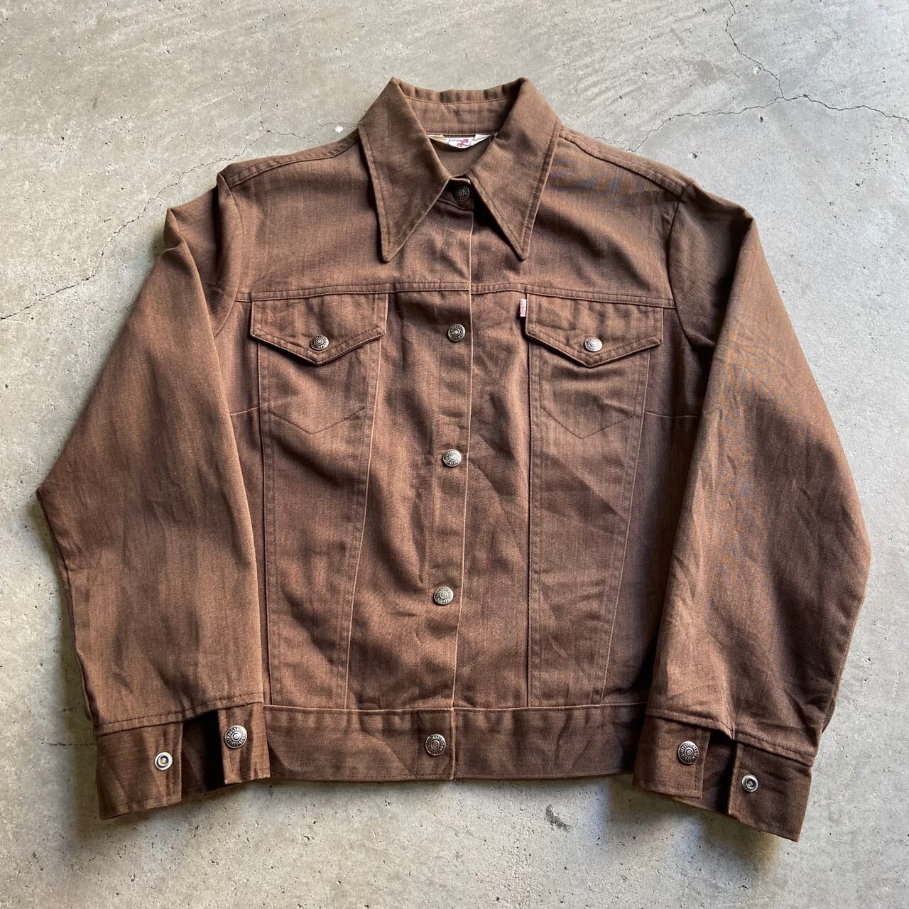 70年代 リーバイス Levi's ビッグE コットンジャケット メンズM ヴィンテージ /eaa315621ブラウン系茶色柄