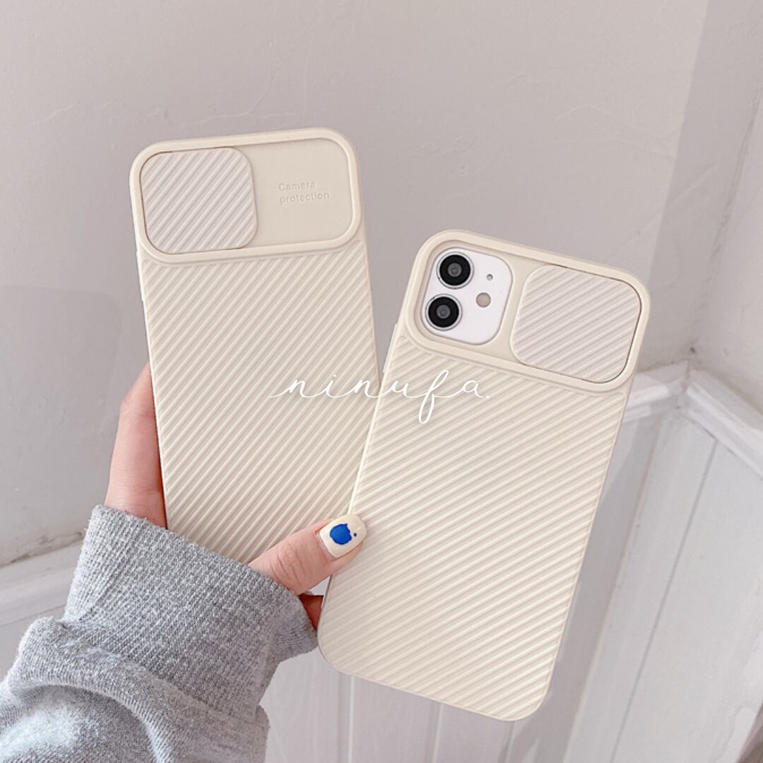 カメラ全面保護◎スライド式 ウィンドウ 人気 カメラレンズ保護 シンプル iphone スマホケース 2color ND-14631