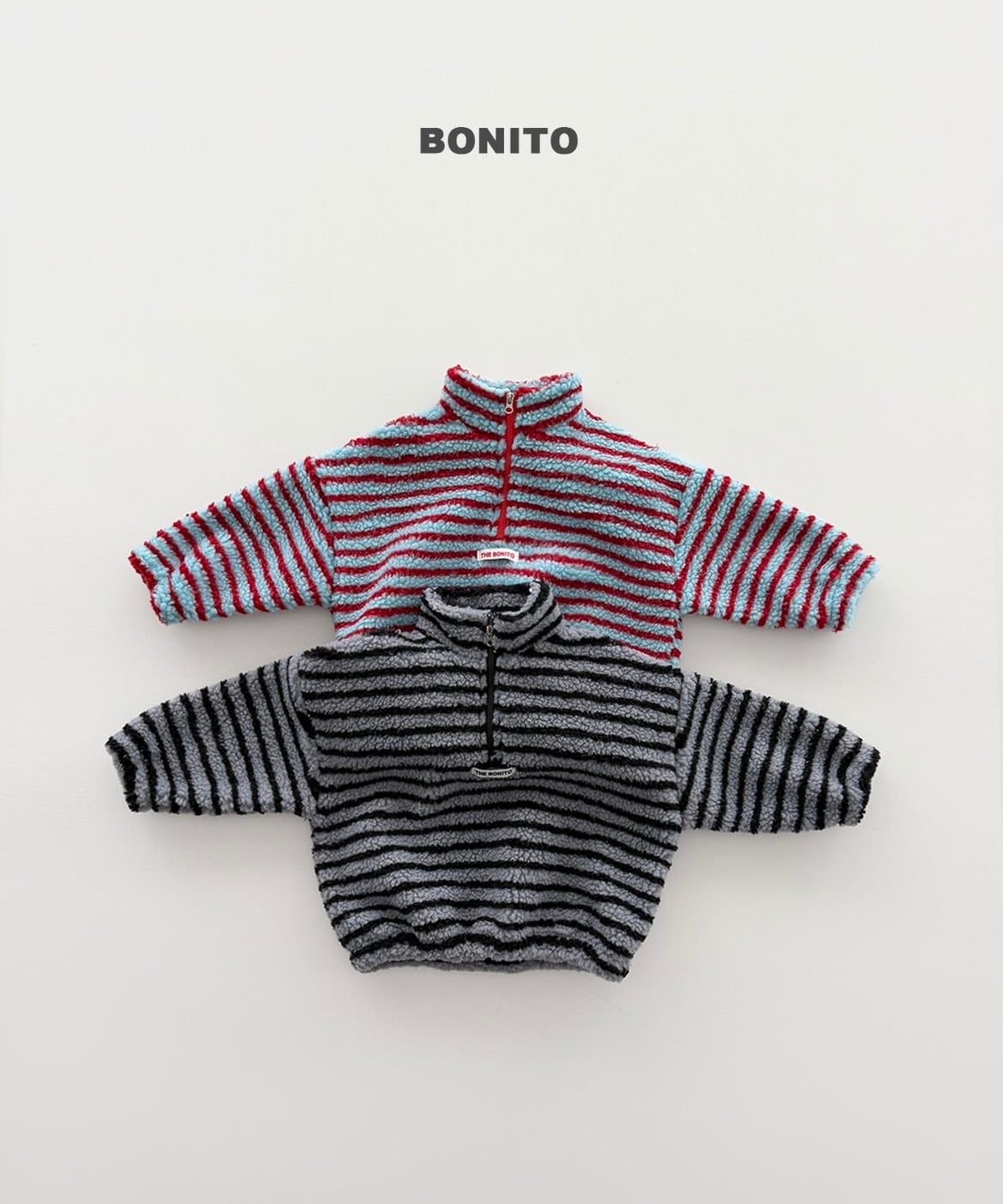 【予約/送料無料】BONITO / ダンブルストライプハーフジップアップ