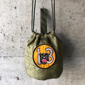 【HB1179】60cm紐　ライナーリメイク　ペイシェントバッグ　巾着　