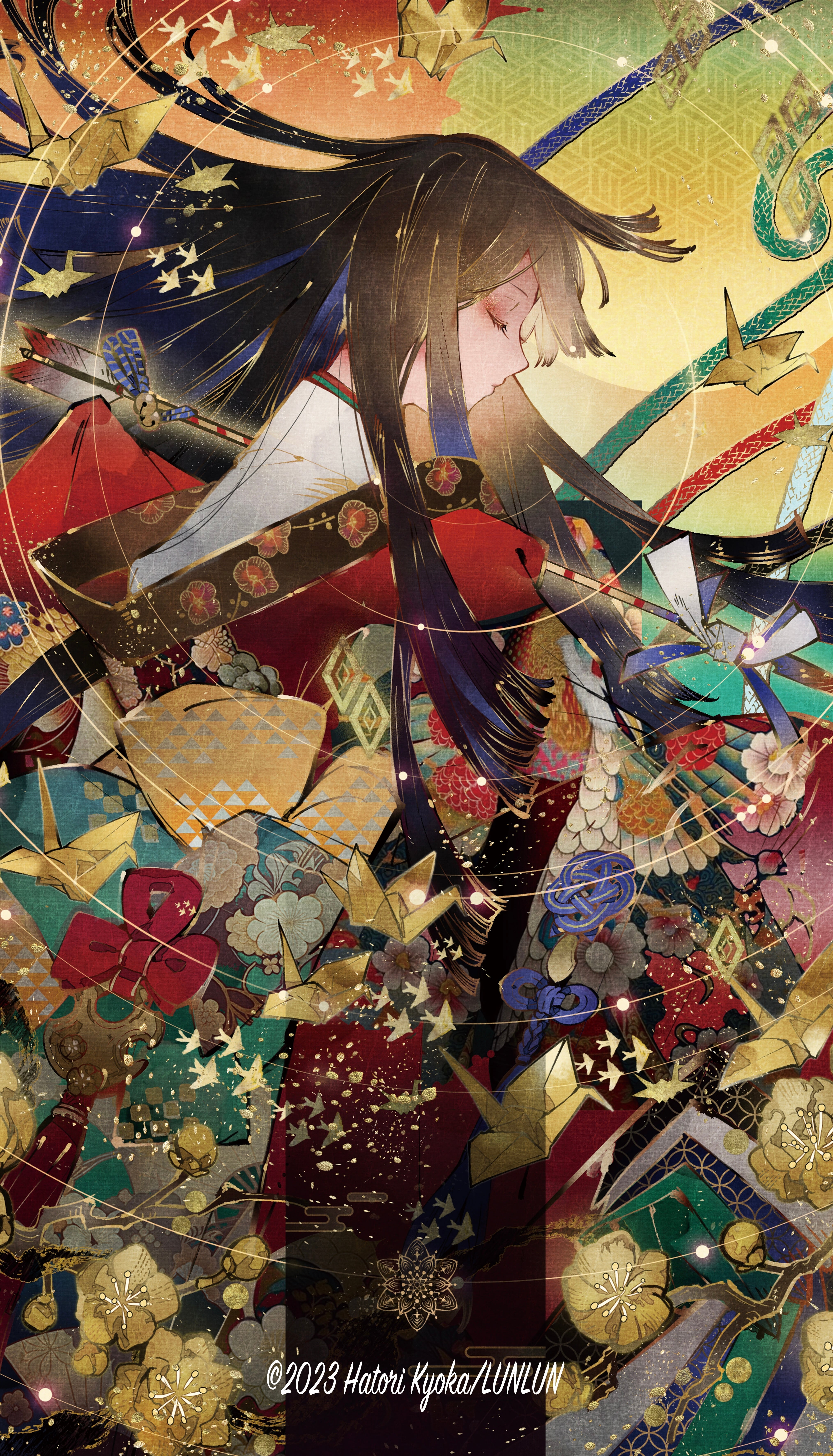 《新作》匈歌ハトリ先生書き下ろしオリジナルプレイマット 月鏑(オリジナル)