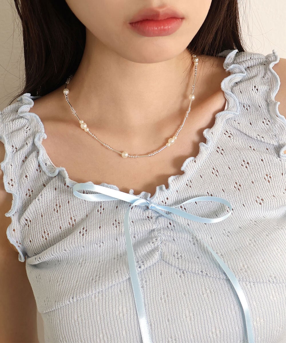 デザインビーズ ネックレス レディース アクセサリー パーティー 韓国製