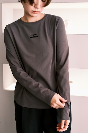 flocking print Tshirt フロッキープリントロングTシャツ Charcoal