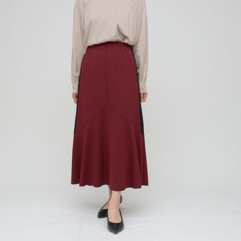 美脚と楽ちんを両立】配色ライン マーメイドスカート - LER-2572