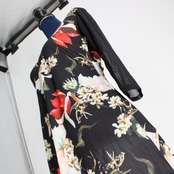 【美品 社交ダンス衣装】トップス 赤 黒 白 レッド ブラック ホワイト 花柄 レース かわいい 可愛い 上品 清楚 ラインストーン