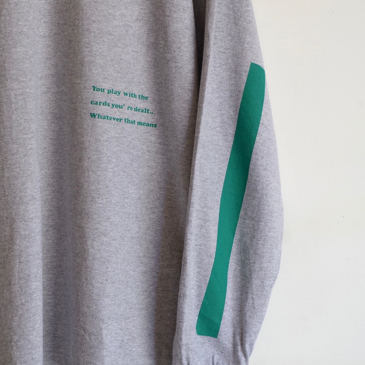 one f NUTS L/S Tee Grey×Green