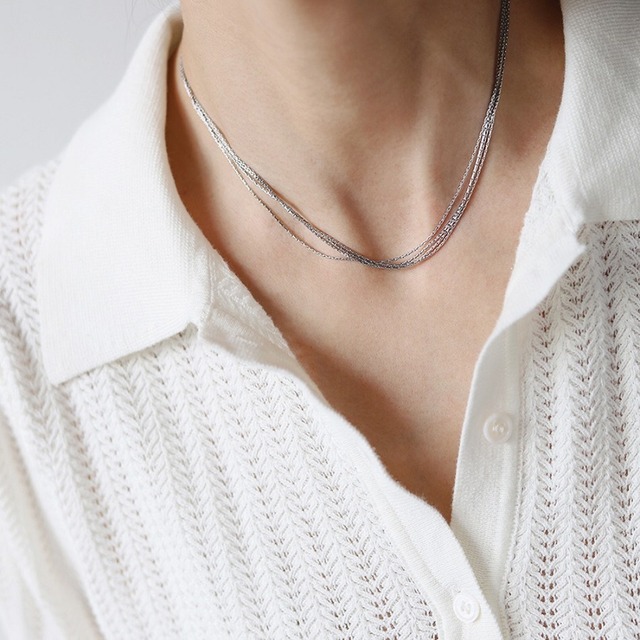 316L four chain necklace【silver/gold】