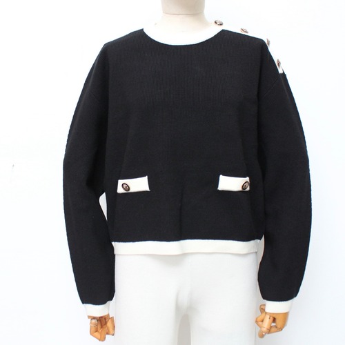 GAUDI モノトーン切替ゆったりデザインプルオーバーニット　 ITALY:521FD53029 ¥29.000➕tax