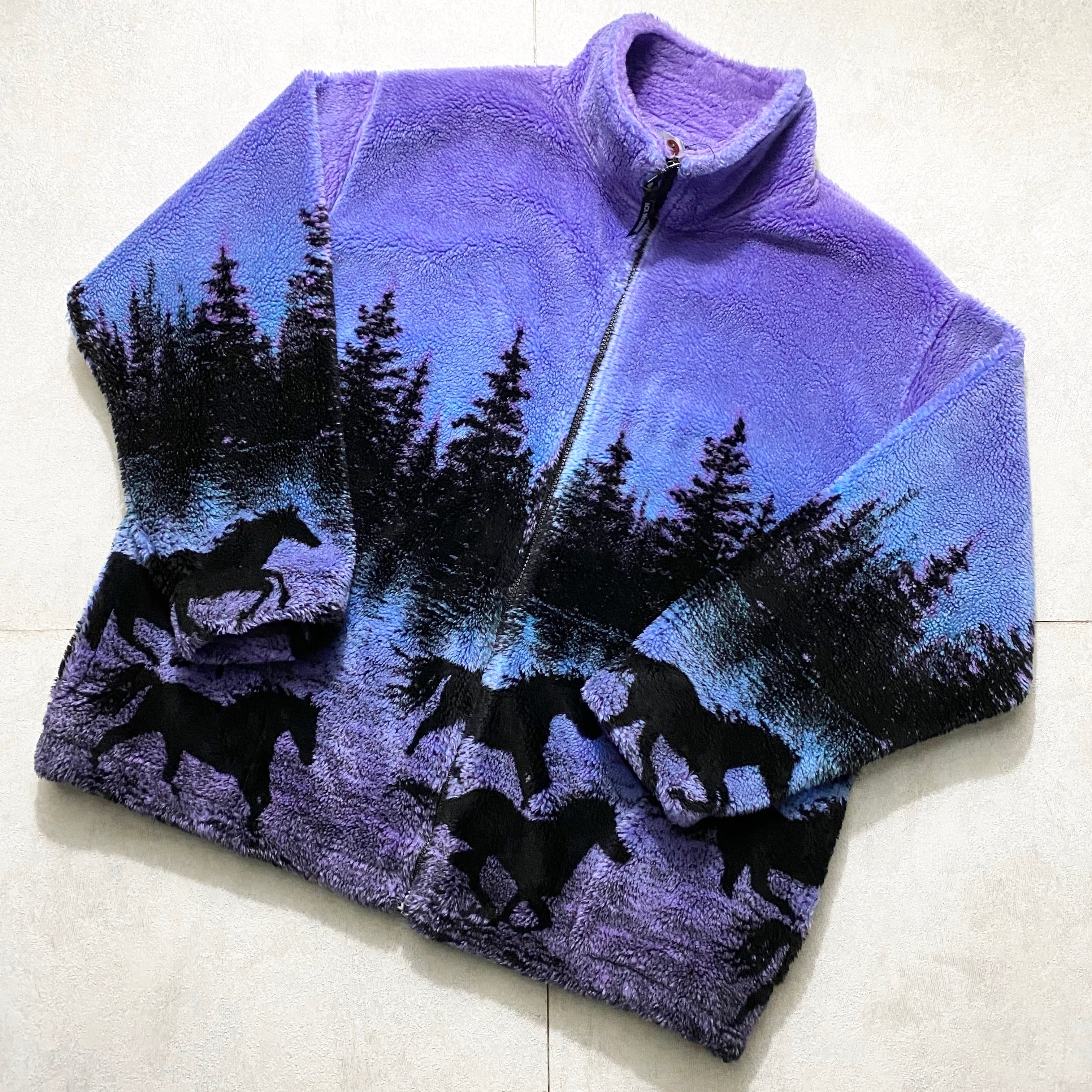 【black mountain】vintage USA製/ホース柄/ボアフリース old BLACK MOUNTAIN fleece jacket “horse” | NOIR ONLINE