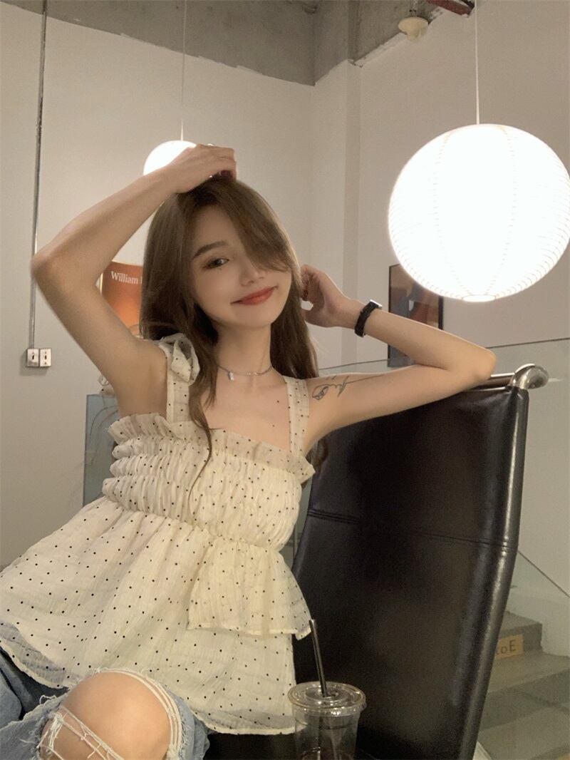 サマーショートトップス ブラウス 大人ガーリー スウィート キュート カジュアル 夏物 ブラックストロベリース33465246314