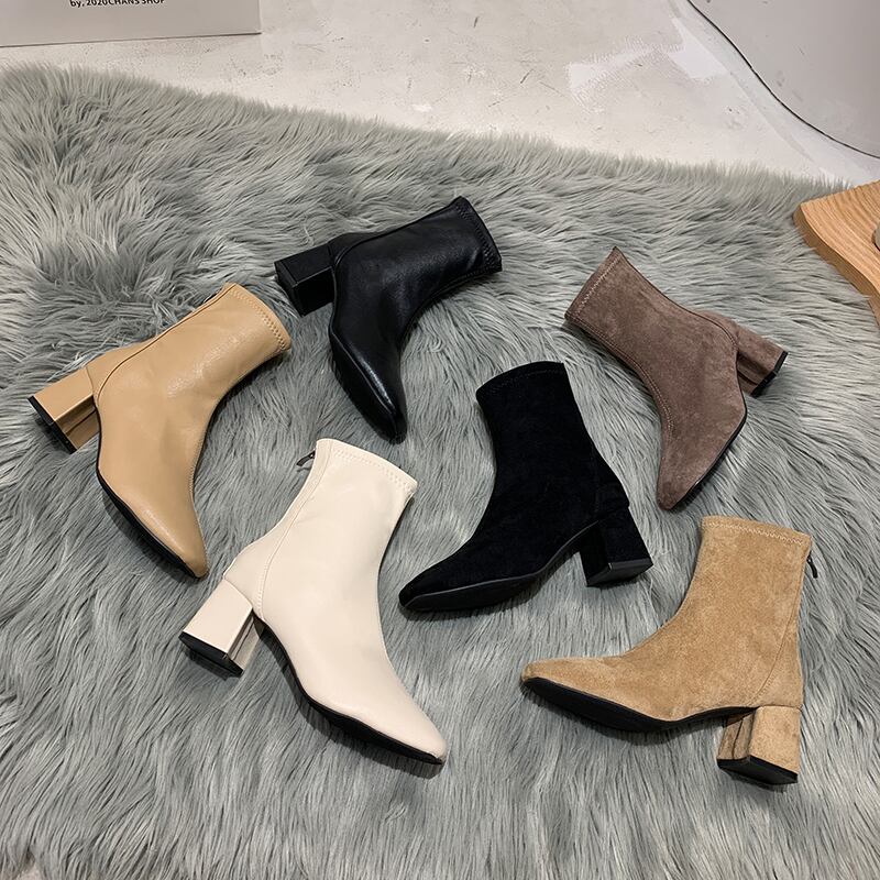 ショートブーツウィンタースタンダードスタイルジッパー レトロ 靴 シューズ 冬物 スクウェア フェイクシューズ23166267595