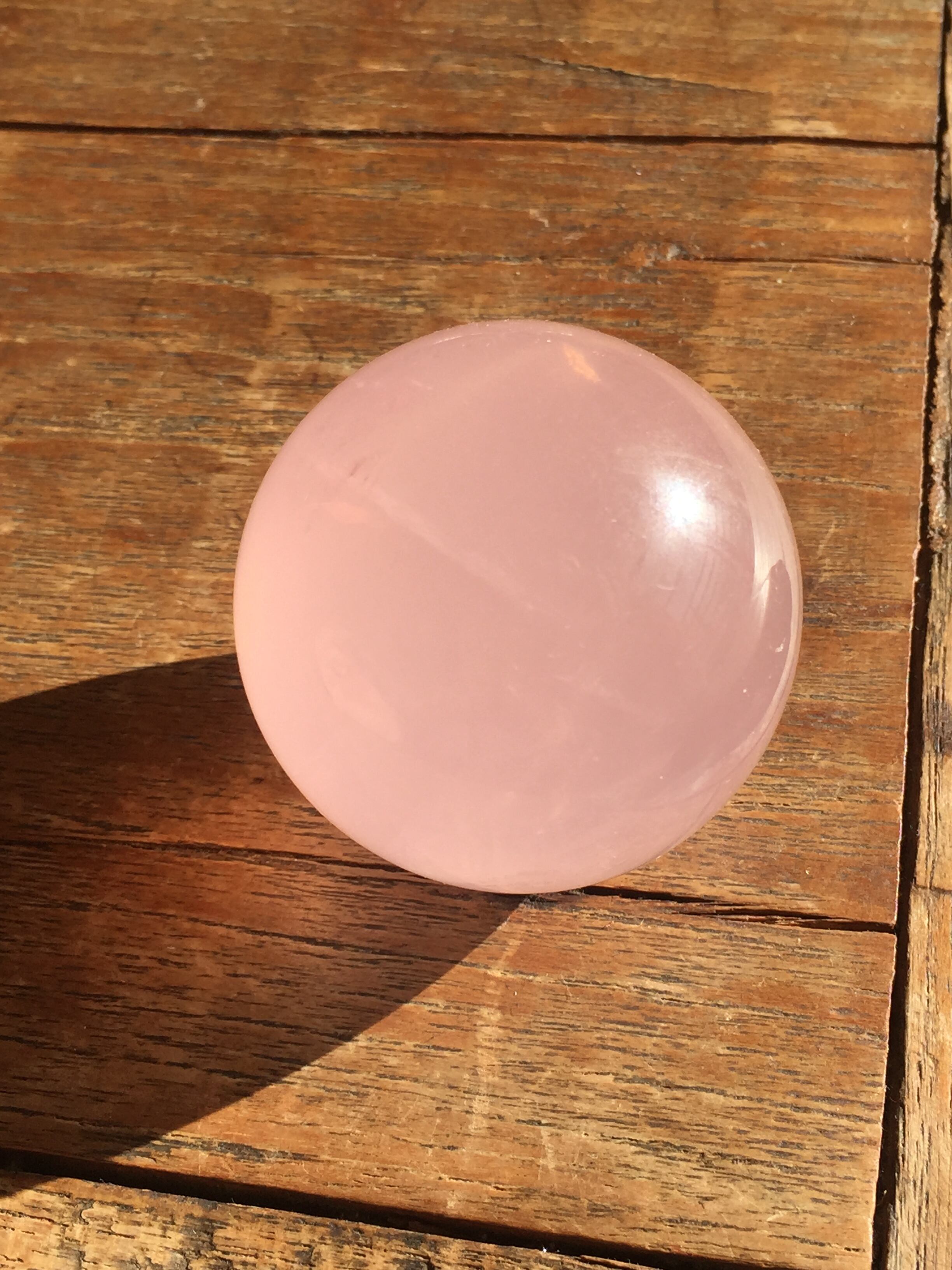 【自分の意見は尊重する】ローズクォーツ丸玉 49㎜