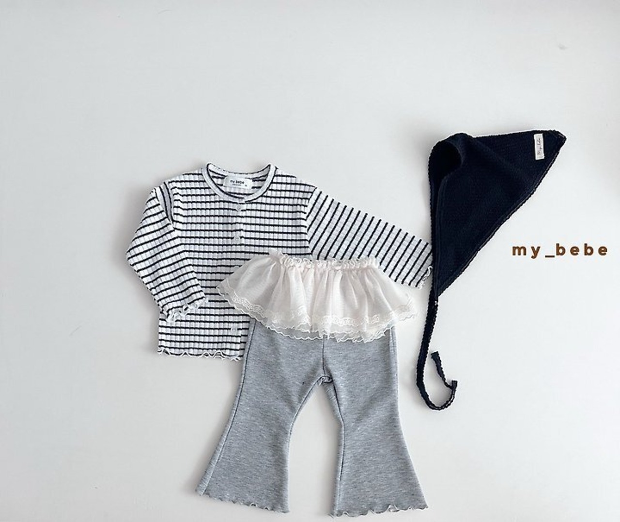 韓国子供服 / Mybebe / シャーレイヤード *ONESIZE*