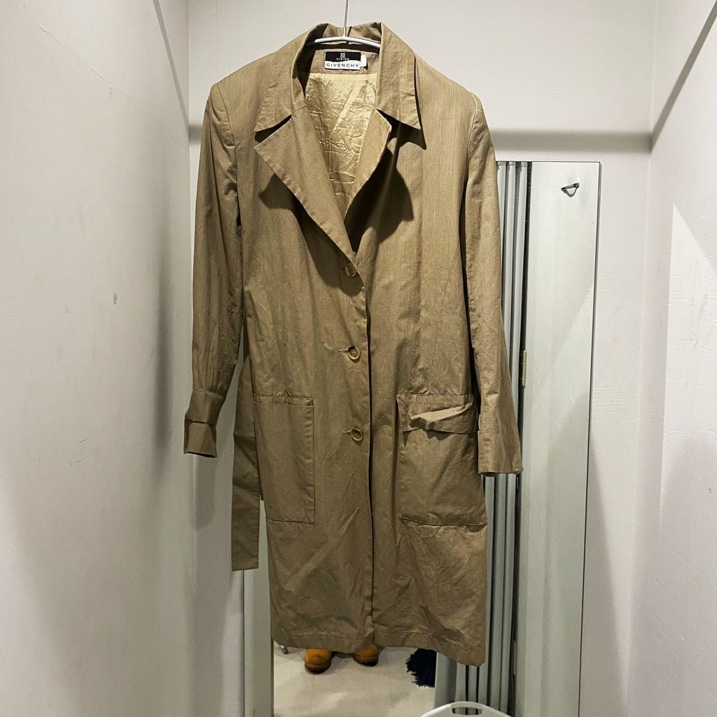 GIVENCHY ジバンシィ グレンチェック トレンチコート ベージュ size40