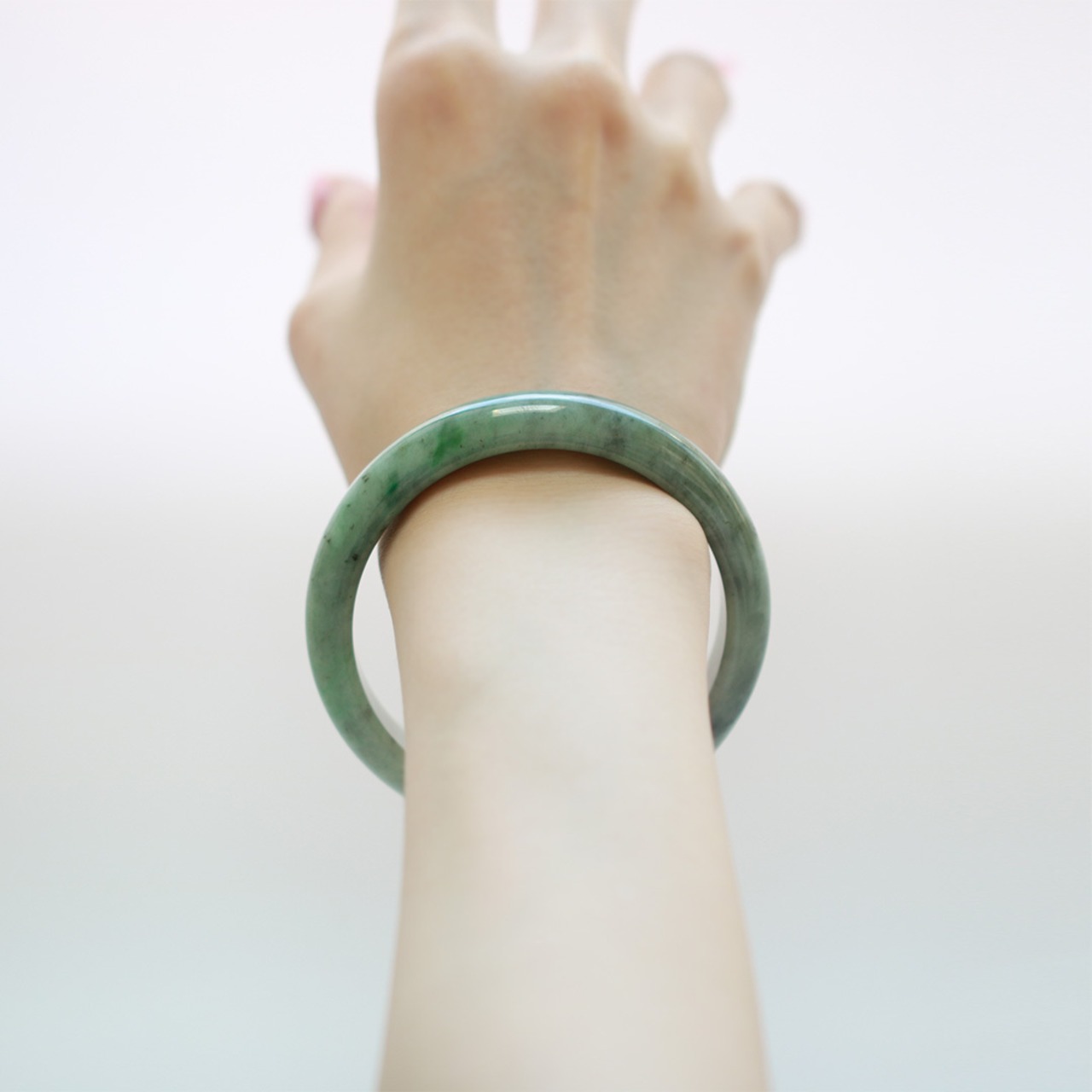 【内径 約58mm】 Marble Komaru 翡翠バングル A貨翡翠 jd_bg1440