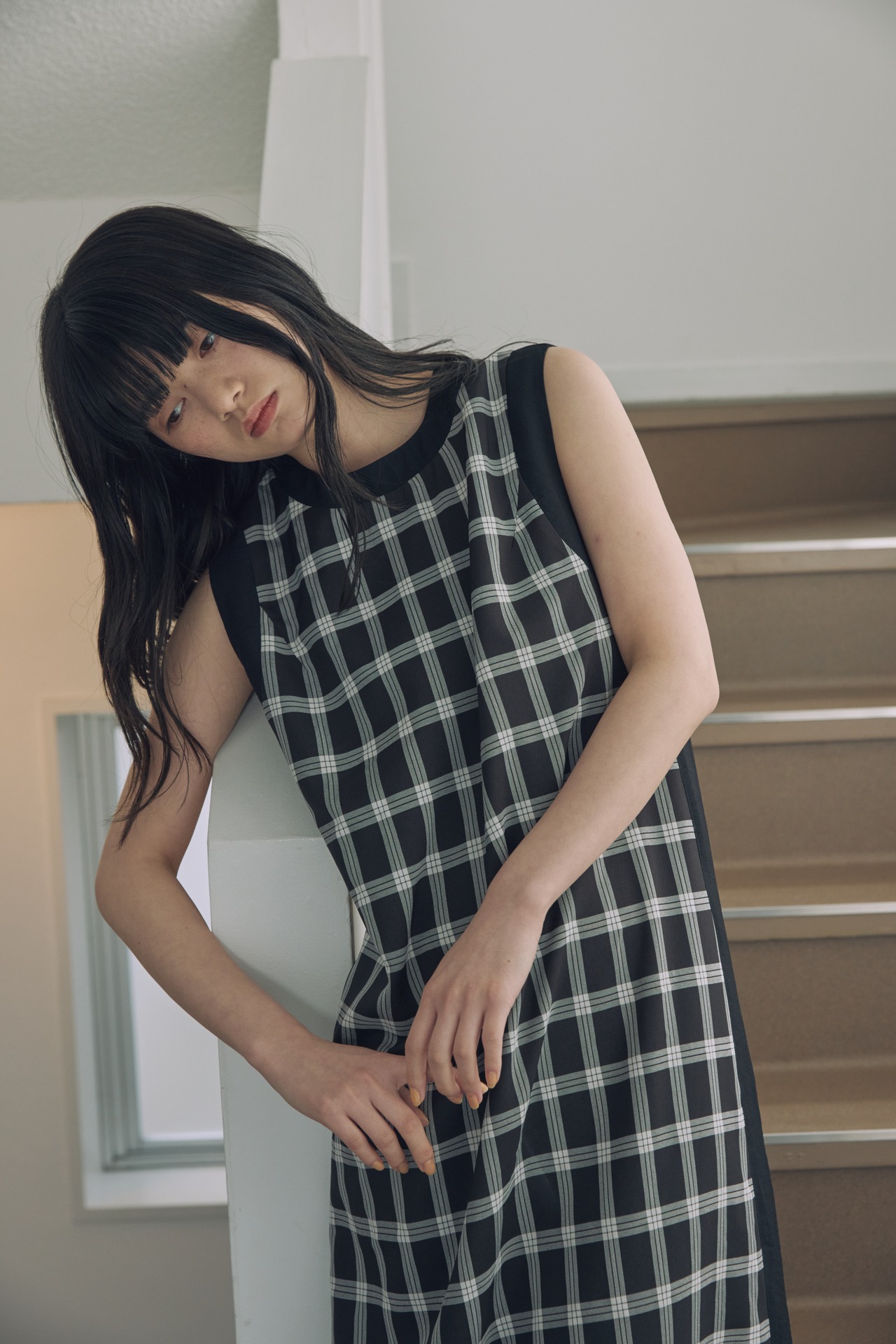 DU260531 Check Design One Piece 【T sizeあり】