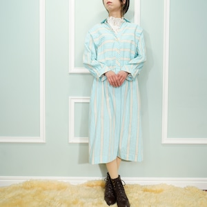 USA VINTAGE Sehrader sport STRIPE&BORDER PATTERNED ONE PIECE/アメリカ古着ストライプボーダー柄ワンピース