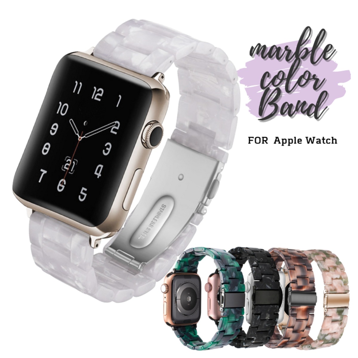 Apple Watch メタルストラップ バンド ピンクゴールド×レッド - 時計